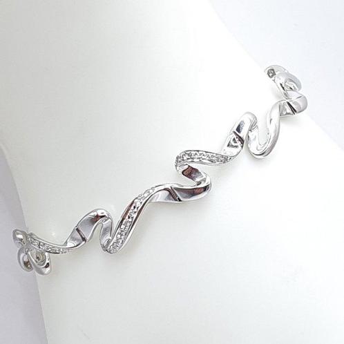 Armband - 18 karaat Witgoud - 0.20ct. tw. Diamant, Sieraden, Tassen en Uiterlijk, Armbanden