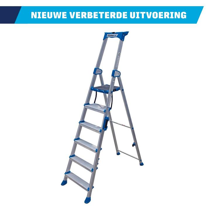 Alumexx Twin Deck - Vernieuwde luxe huishoudtrap, Doe-het-zelf en Verbouw, Ladders en Trappen, Nieuw, Verzenden