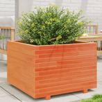 vidaXL Plantenbak 70x70x49,5 cm massief grenenhout wasbruin, Verzenden, Nieuw, Hout