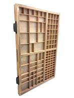 Vitrinekast - Printers tra - Hout - 83x 53 cm