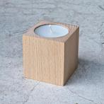 HOCHO Beukenhouten Waxinelichthouder - 50x50x60 mm– Natuu., Ophalen of Verzenden, Nieuw