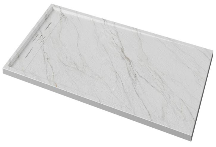 SALE - Skadi 120x90 - Wit marmer - Douchebak -, Doe-het-zelf en Verbouw, Sanitair, Nieuw, Ophalen of Verzenden
