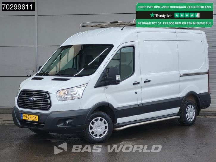 Ford Transit 105pk 2x Schuifdeur L2H2 Trekhaak Airco Cruise, Auto's, Bestelauto's, Lease, Handgeschakeld, Financial lease, Wit