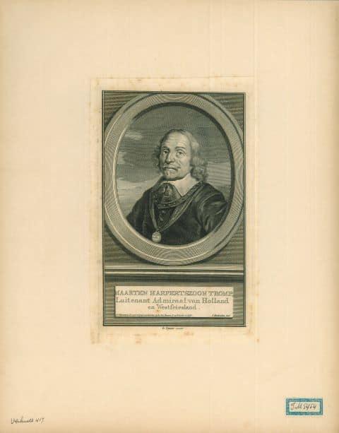 Portrait of Maarten Harpertszoon Tromp, Antiek en Kunst, Kunst | Etsen en Gravures