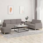 vidaXL 3-delige Loungeset met kussens stof taupe, Huis en Inrichting, Banken | Bankstellen, Verzenden, Nieuw, Vierpersoons of meer