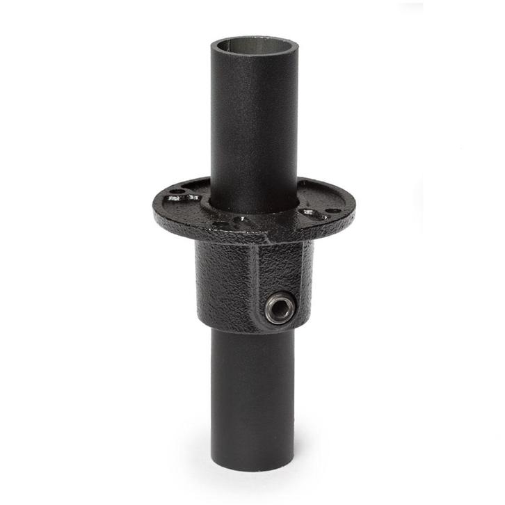 Zwarte Buiskoppeling | Ronde Voetplaat doorlopend - zwart (Ø, Doe-het-zelf en Verbouw, IJzerwaren en Bevestigingsmiddelen, Ophalen of Verzenden