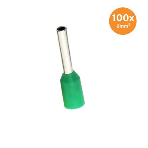 Adereindhuls Geïsoleerd 6mm² Groen 100 stuks, Auto-onderdelen, Elektronica en Kabels, Nieuw, Ophalen of Verzenden