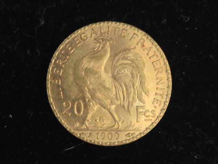 Frankrijk. 20 Francs 1909 Marianne, Postzegels en Munten, Munten | Europa | Euromunten