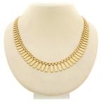 Gouden Cleopatra collier | 43 cm (schakelketting), Sieraden, Tassen en Uiterlijk, Kettingen, Ophalen of Verzenden, Gebruikt, Overige kleuren
