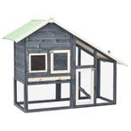 vidaXL Konijnenhok 140x63x120 cm massief vurenhout grijs en, Dieren en Toebehoren, Verzenden, Nieuw