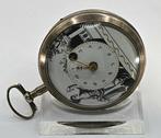 Frankreich - Feine Silber Lepine Spindeluhr - schwarz/weiß, Nieuw