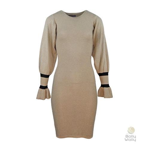Ibana • aansluitende beige jurk Hazy • 36, Kleding | Dames, Jurken, Beige, Nieuw, Maat 36 (S), Verzenden