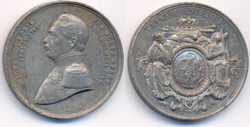 Zinnmedaille auf seinen Tod 1864 Wuerttemberg: Wilhelm I,..., Postzegels en Munten, Penningen en Medailles, Verzenden