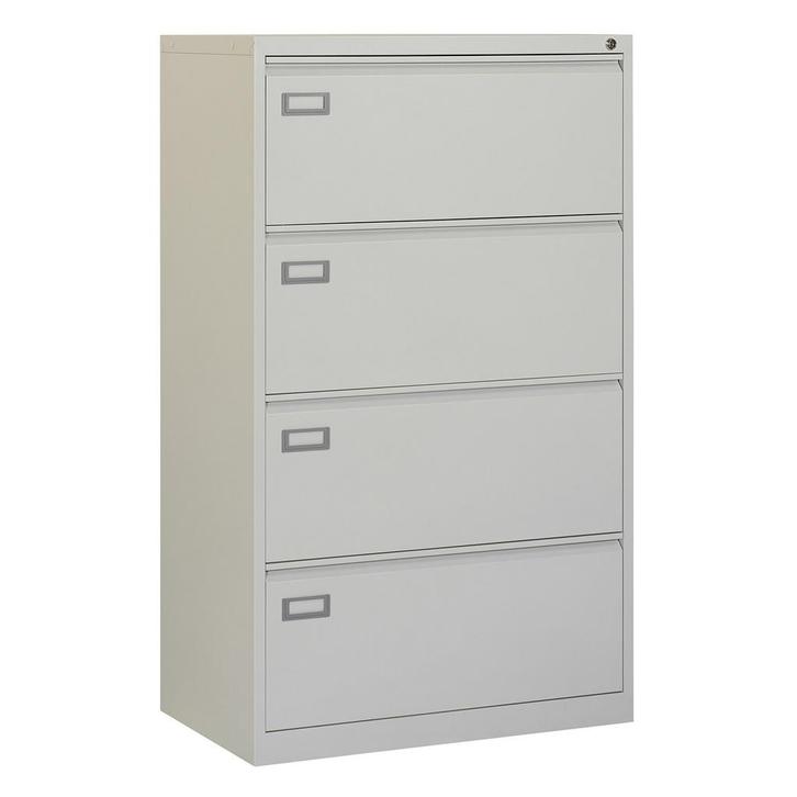 Dossierladenkast Duo 4 laden - Lichtgrijs, Zakelijke goederen, Kantoor en Winkelinrichting | Kantoormeubilair en Inrichting, Ophalen of Verzenden