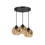 Hanglamp – Industrieel 3-Lichts Amber – Woonkamer - Bollamp, Nieuw, Verzenden, Glas