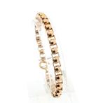 Roségouden schakel armband | 19 cm (solide armband), Sieraden, Tassen en Uiterlijk, Armbanden, Ophalen of Verzenden, Gebruikt