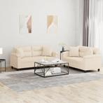 vidaXL 2-delige Loungeset met kussens microvezelstof beige, Huis en Inrichting, Banken | Bankstellen, Verzenden, Nieuw, Vierpersoons of meer