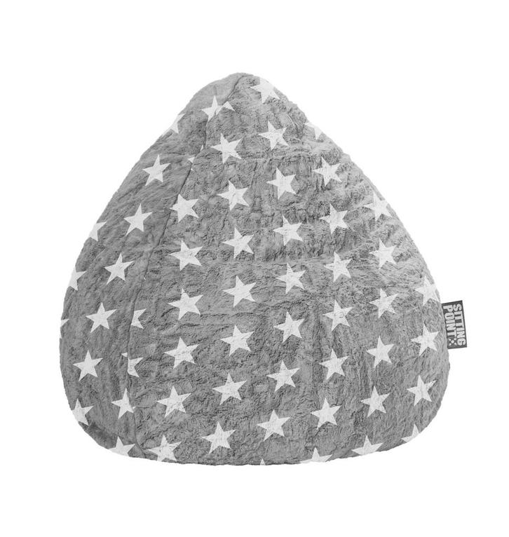 Kinder Zitzak BeanBag Fluffy Stars L - Grijs, Huis en Inrichting, Zitzakken, Verzenden