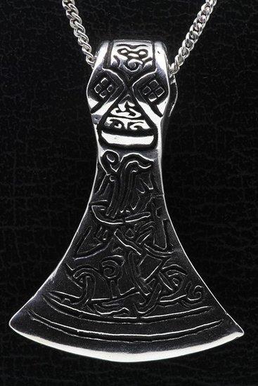 Zilveren Saksische bijl ketting hanger - zwaar, Sieraden, Tassen en Uiterlijk, Kettinghangers, Verzenden