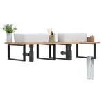 vidaXL Badkamer wandschap staal en massief acaciahout, Huis en Inrichting, Verzenden, Nieuw