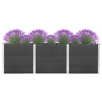 vidaXL Plantenbak verhoogd 300x100x91 cm HKC grijs, Tuin en Terras, 100 cm of meer, Verzenden, Nieuw, 60 cm of meer