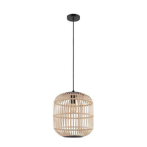 Hanglamp EGLO Bordesley Hanglamp - E27 - Ø 35 cm - Zwart/Na, Huis en Inrichting, Lampen | Hanglampen, Nieuw, Verzenden