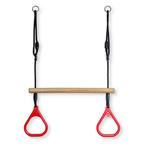Houten Ringtrapeze met Kunststof Ringen Rood - BR touw zwart, Ophalen of Verzenden, Nieuw