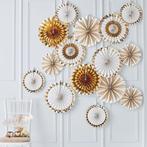 Paperfans Goudfolie-Wit Gold Glamour Backdrop set (15st), Ophalen of Verzenden, Nieuw