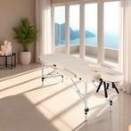 Massagetafel 2 zones met matras en aluminium frame - beige, Verzenden, Nieuw