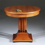 Art Deco Salontafel in blond kersen met zwart gelakte detail, Ophalen of Verzenden