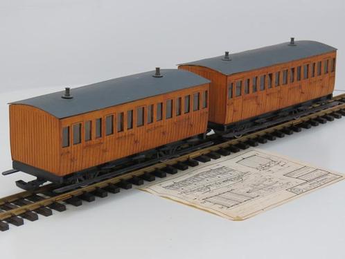 UNIEKE houten NS wagons der 3e klasse, set van 2 (Zelfbouw), Hobby en Vrije tijd, Modeltreinen | Overige schalen, Wagon, Gebruikt