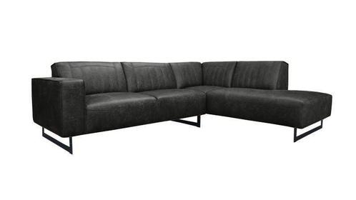 Hoekbank Scherpenisse - hoekbanken - Zwart, Huis en Inrichting, Banken | Sofa's en Chaises Longues, Nieuw, Stof