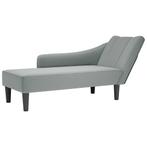 vidaXL Chaise longue met rechterarmleuning stof lichtgrijs, Verzenden, Nieuw
