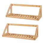 [en.casa] Wandplank set van 2 Gjerdrum 43x15x15 cm bamboe, Verzenden, Nieuw