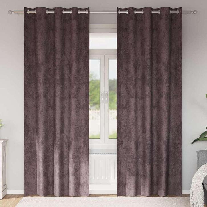 vidaXL Gordijn met gordijnen 2 pcs Bruin 260 x 140 cm, Huis en Inrichting, Stoffering | Gordijnen en Lamellen, Bruin, Nieuw, Verzenden