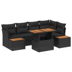 vidaXL Tuin Sofa Set met opslag 10 pcs Zwart Poly riet, Verzenden, Nieuw, Rotan
