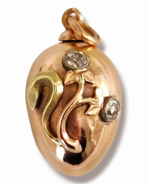 Fabergé - Hanger - 14 karaat Geel goud, Een Fabergé juweel, Sieraden, Tassen en Uiterlijk, Antieke sieraden