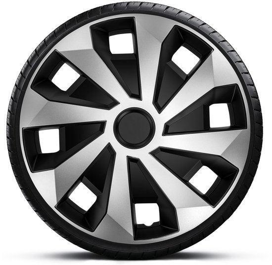 2dekans | Gorecki Wieldoppenset Volvano Van 15 Zwart/Zilver, Auto diversen, Auto-accessoires, Zo goed als nieuw, Ophalen of Verzenden