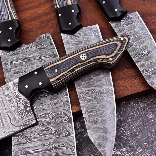 Keukenmes - Chefs knife - Hardhout, zwart g 10 en gevouwen, Antiek en Kunst, Antiek | Keukenbenodigdheden