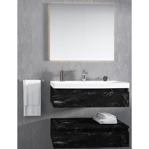 Badmeubel Hilo Zwart Marmer 80CM (Badkamermeubels), Huis en Inrichting, Badkamer | Badkamermeubels, Nieuw, Ophalen of Verzenden