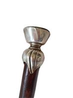 Wandelstok - Verzilverd, Hout, Csigafosszilia -, Antiek en Kunst