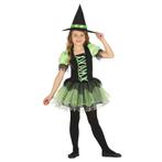 Zwart/groene heksen jurk voor meisjes - Heksen kleding, Kinderen en Baby's, Carnavalskleding en Verkleedspullen, Nieuw, Ophalen of Verzenden