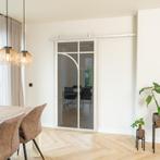Stalen Schuifdeur - Wit - 5 Vlaks rond - Rook glas, Doe-het-zelf en Verbouw, Kozijnen en Schuifpuien, 75 tot 150 cm, Nieuw, 150 tot 225 cm