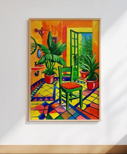 E. García - LA SILLA VERDE - XL (NO RESERVE), Antiek en Kunst, Kunst | Schilderijen | Modern