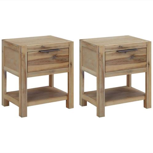 vidaXL Nachtkastjes met lades 2 st 40x30x48 cm massief, Huis en Inrichting, Slaapkamer | Nachtkastjes, Nieuw, Minder dan 45 cm
