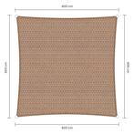 Vierkante schaduwdoek - Zand - Waterdoorlatend - 6,0 x 6,0 m, Tuin en Terras, Schaduwdoeken, Ophalen of Verzenden, Nieuw