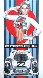 PORSCHE & MARTINI - Cartel promocional S. XX (Pin Up Modeno)