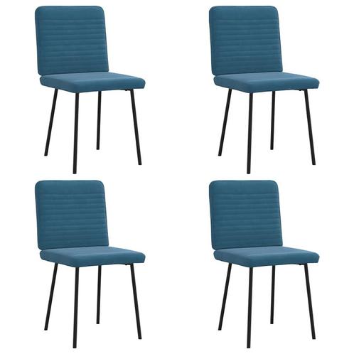 vidaXL Eetkamerstoelen 4 st fluweel blauw, Huis en Inrichting, Stoelen, Blauw, Nieuw, Verzenden