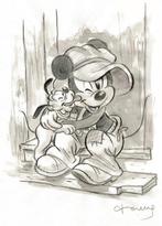 Tony Fernandez - Vintage Mickey Mouse with Baby Pluto After, Nieuw