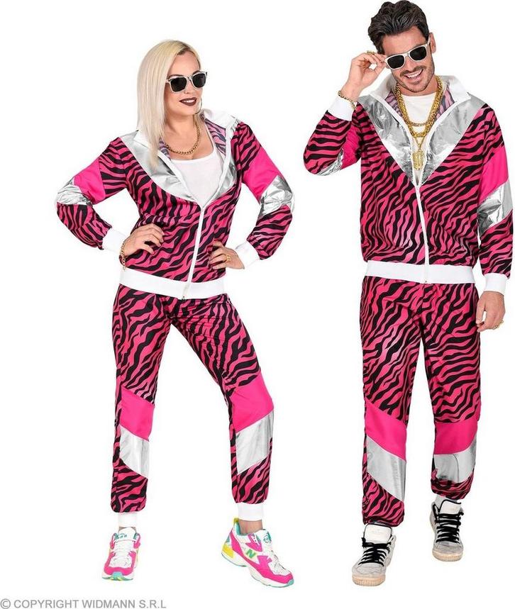 Fout 80s Trainingspak Tijger Roze Unisex, Kleding | Dames, Carnavalskleding en Feestkleding, Nieuw, Ophalen of Verzenden